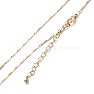 Brass Bar Link Chain Necklaces, Long-Lasting Plated, Real 18K Gold Plated, 16.14 inch(41cm)(NJEW-K123-04G)