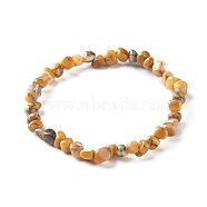 Natural Moss Agate Chip Beads Bracelet for Girl Women, Stone Stretch Bracelet, Inner Diameter: 1-7/8~2-1/4 inch(4.9~5.8cm)(BJEW-JB06748-07)