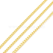 Brass Curb Chains, Long-Lasting Plated, with Spool, Cadmium Free & Lead Free, Soldered, Real 18K Gold Plated, 3x2x1mm, about 32.8 Feet(10m)/roll(CHC-D030-08G-RS)