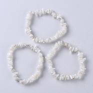 Natural White Moonstone Stretch Bracelets, Nuggets, 2-1/8 inch(5.5cm)(X-BJEW-JB03681-09)