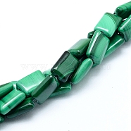 Natural Malachite Beads Strands, Rectangle, 12x8x4mm, Hole: 0.8mm, about 33pcs/strand, 15.75 inch(40cm)(G-D0011-03-8x12mm)