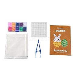 10 Colors DIY Fuse Beads Kit, with Square Shape ABC Plastic Pegboards, Ironing Paper and Plastic Tweezers, Mixed Color, 5x5mm, Hole: 3mm, 600pcs(DIY-X0295-01B-5mm)