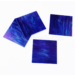 Variety Glass Sheets, Large Cathedral Glass Mosaic Tiles, for Crafts, Blue, 105~110x105~110x2.5mm(GLAA-G072-01B)
