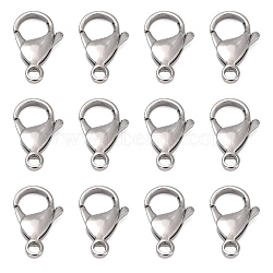 Tarnish Resistant 316 Surgical Stainless Steel Lobster Claw Clasps, Parrot Trigger Clasps, Stainless Steel Color, 19x11x5mm, Hole: 2mm(STAS-M262-03-19mm)