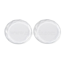 Glass Cabochons, Flat Back, Faceted, Flat Round, Clear, 45x4.5mm(GLAA-D016-10B)