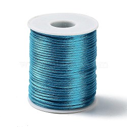 45M Polyester Cord, Satin Rattail Cord, for DIY Chinese Knot Making, Steel Blue, 1.5mm, about 49.21 Yards(45m)/pc(OCOR-Z004-01M)