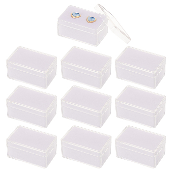 Acrylic Jewelry Storage Box, Visual Box with Sponge Inside, Rectangle, White, 5.7x3.7x2.8cm