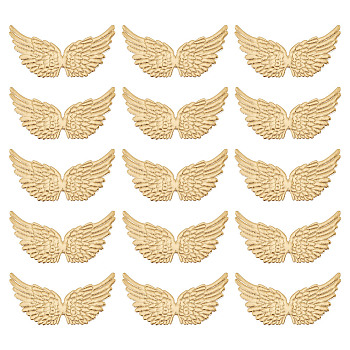 15Pcs Cloth Ornament Accessories, for Garment Decoration, Christmas Theme, Wing, Gold, 12.5x7cm