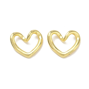 Brass Linking Rings, Heart, Rack Plating, Long-Lasting Plated, Cadmium Free & Lead Free, Golden, 16.5x19x5.5mm, Inner Diameter: 6.5x14mm