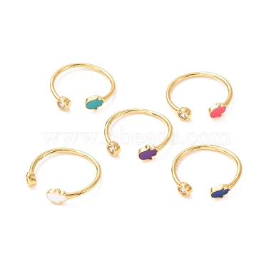 Mixed Color Brass+Cubic Zirconia Finger Rings