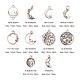 100Pcs 10 Styles Tibetan Style Alloy Ring Pendants(TIBEP-CJ0001-47)-3
