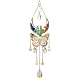 Butterfly & Moon Brass & 304 Stainless Steel Hanging Suncatchers(HJEW-TA00162)-1