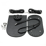 DIY PU Leather Knitting Crochet Bags, with Bottom, Drawstring and Shoulder Strap, for DIY Craft Shoulder Bags Accessories, Black, 0.55x0.3x0.05cm, Hole: 5mm, 12pcs/set(DIY-WH0240-18A)