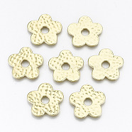 Rack Plating Hammered Alloy Spacer Beads, Cadmium Free & Nickel Free & Lead Free, Flower, Light Gold, 19.5x20.5x1.2mm, Hole: 4.5mm(PALLOY-T077-36-NR)