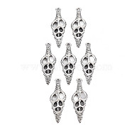 Tibetan Style Alloy Pendants, Cadmium Free & Lead Free, Drill, Antique Silver, 32.5x11.5x3mm, Hole: 1.8mm(PALLOY-T075-138AS-RS)