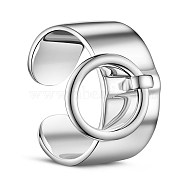SHEGRACE Adorable Rhodium Plated 925 Sterling Silver Wind Band Rings, Platinum, 18mm(JR577A)