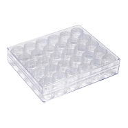 Clear Bead Organizer Storage Case, Plastic Bead Containers, Seed Beads Containers with 30 Tiny Containers, 13.5x16x3.5cm, bottle: 26x29mm, Capacity: 5ml(0.17 fl. oz), 30pcs/box(C004Y)