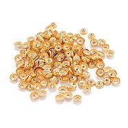 Brass Bead Caps, Long-Lasting Plated, Apetalous, Real 18K Gold Plated, 5x2mm, Hole: 0.8mm(KK-F824-030G)
