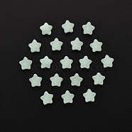 20Pcs Imitation Jade Glass Beads, Star, Lawn Green, 8x8.5x4mm, Hole: 1mm(GLAA-YW0001-04)