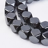 Non-magnetic Synthetic Hematite Beads Strands, Faceted, Cube, 10x10x10mm, Hole: 1mm, about 40pcs/strand, 15.55 inch(G-F396-19-10x10mm)