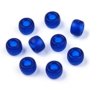 Transparent Plastic Beads, Frosted, Barrel, Dark Blue, 9x6mm, Hole: 3.8mm, about 1900pcs/500g(KY-T025-01-A01)