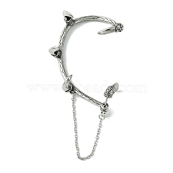 316 Surgical Stainless Steel Cuff Earrings, with Chain, Right, 80x41.5mm(EJEW-E300-15AS-01)