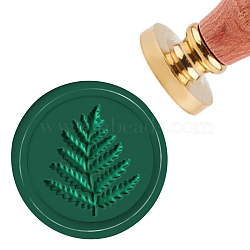 Retro Wax Seal Stamp Set, including Safflower Pear Wood Handle & Removable Brass Head, for Envelopes, Invitations, Gift Card, Leaf Pattern, 83x22mm(AJEW-WH0206-012)
