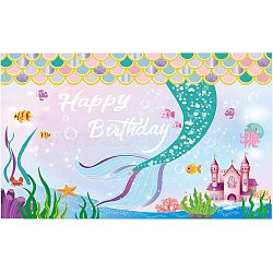 Polyester Hanging Banners Children Birthday, Birthday Party Idea Sign Supplies, It's A Girl, Colorful, 180x110cm(AJEW-WH0190-032)