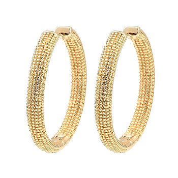 Brass Hoop Earrings, Ring, Light Gold, 23.5x25x3mm