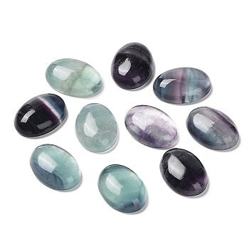 Natural Fluorite Cabochons, Oval, 25x18x7~7.5mm