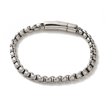 Non-Tarnish 316 Surgical Stainless Steel Box Chain Bracelets, Stainless Steel Color, 8-3/4 inch(22.1cm)