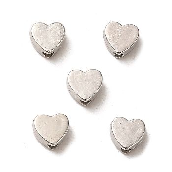 CCB Plastic Beads, Heart, Platinum, 4.5x5x2.5mm, Hole: 1.2mm