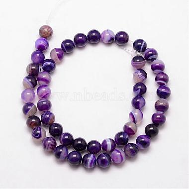 Natural Striped Agate/Banded Agate Bead Strands(G-K166-13-8mm-04)-2