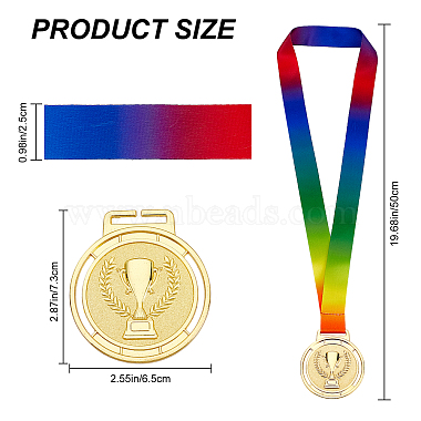 creatcabin 3pcs 3 couleurs médaille en alliage de zinc(AJEW-CN0001-33)-2