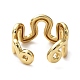 Rack Plating Brass Twist Wave Open Cuff Rings for Women(RJEW-Q777-07G)-3