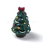 Christmas Theme Resin Display Decoration, for Home Desktop Decoration, Christmas Tree, Bowknot, 38.5x38x62.5mm(DJEW-R008-02A)
