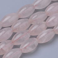 Natural Rose Quartz Beads Strands, Oval, 16~18x8~9mm, Hole: 1.5mm, about 25pcs/strand, 15.7 inch(G-R451-06B)