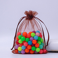 Rectangle Organza Drawstring Bags, Coconut Brown, 9x7cm(CON-PW0001-054A-16)