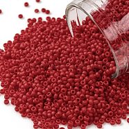 TOHO Round Seed Beads, Japanese Seed Beads, (45AF) Opaque Frost Cherry, 11/0, 2.2mm, Hole: 0.8mm, about 5555pcs/50g(SEED-XTR11-0045AF)