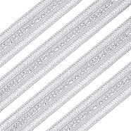 5 Yards Filigree Polyester Ribbon, Flat, Silver, 1-3/4 inch(45mm)(DIY-BC0010-03A)