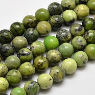 Natural Serpentine Round Beads Strands, 10mm, Hole: 1mm, about 37pcs/strand, 15 inch(G-F199-05-10mm)