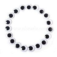 Black & White Plastic Wiggle Googly Eyes Cabochons, DIY Scrapbooking Crafts Toy Accessories with Label Paster on Back, Black, 18mm, 100pcs/bag(DOLL-PW0001-077E)