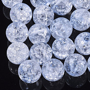 Transparent Crackle Acrylic Beads, Round, Cornflower Blue, 10mm, Hole: 2mm, about 943pc/500g(CACR-N002-01)