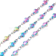 Rainbow Color 304 Stainless Steel Link Chains, Soldered, 12x5x2mm(STAS-P219-47M)