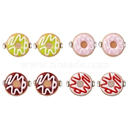 Donut Shape Lampwork Stud Earrings, with 304 Stainless Steel Pins, Mixed Color, 15.5x20mm(EJEW-JE05700)