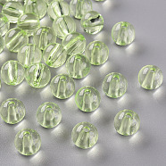 Transparent Acrylic Beads, Round, Light Yellow, 10x9mm, Hole: 2mm, about 940pcs/500g(MACR-S370-A10mm-728)