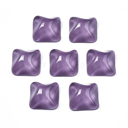 Transparent Resin Cabochons, Water Ripple Cabochons, Square, Purple, 16x16x8.5~9mm(CRES-N031-004A-B02)