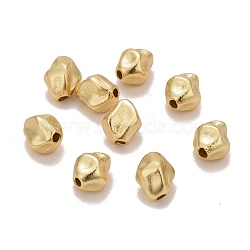 Brass Beads, Twist Nuggets, Cadmium Free & Nickel Free & Lead Free, Long-Lasting Plated, Real 18K Gold Plated, 6.5~7x4.5~5x4.5~5mm, Hole: 1mm(KK-M229-78G)