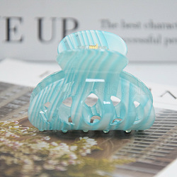 Acrylic Large Claw Hair Clips, for Thick Hair, Cyan, 54x39x29mm(PW23031308908)