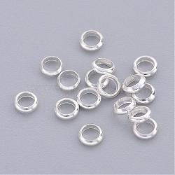 Brass Spacer Beads, Rondelle, Silver Color Plated, 3.5x1mm(EC0823.5mm-S)